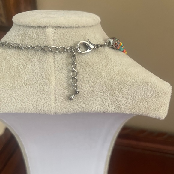 Vintage Colorful beaded Stone Necklace with Earrings - Picture 12 of 12